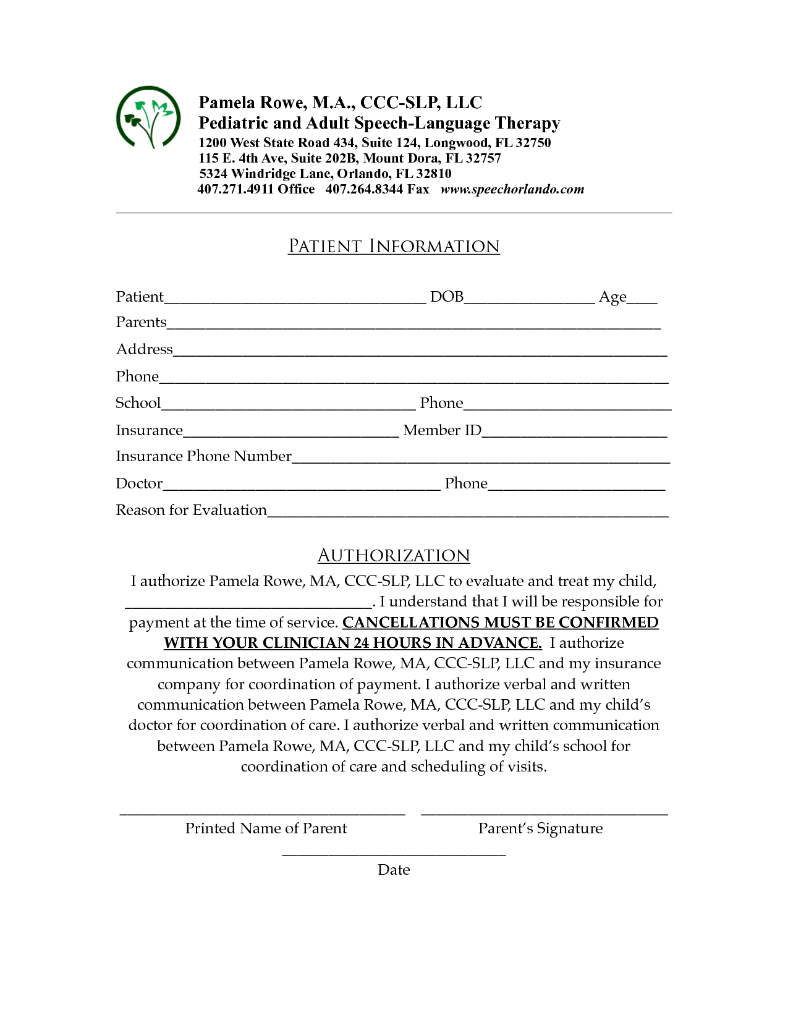 Doculicious new entry child authorization form
